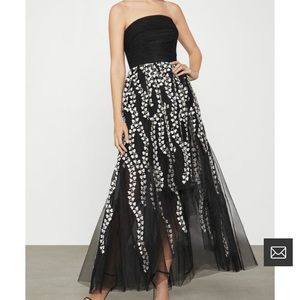 BCBGMaxAzria Dress Black tulle with white applique